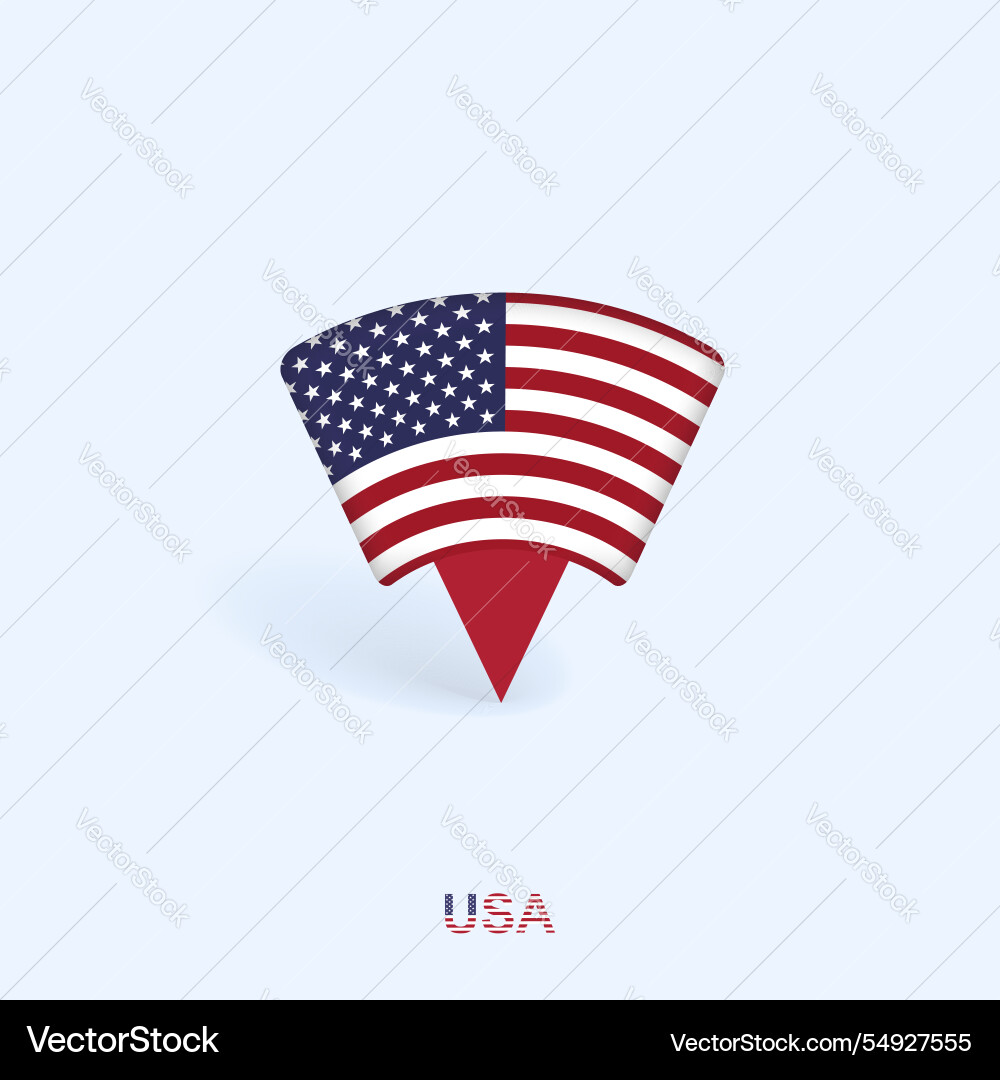 Usa flag map pointer design with shadow Usa flag map pointer design with shadow Vector Image