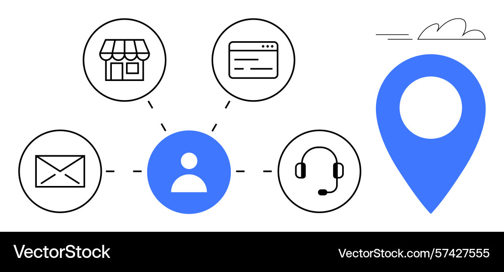 User interaction with business and communication vector image