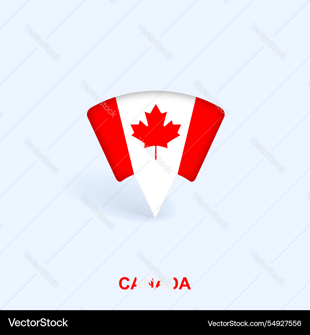 Canada flag map pointer design with shadow Vector Image