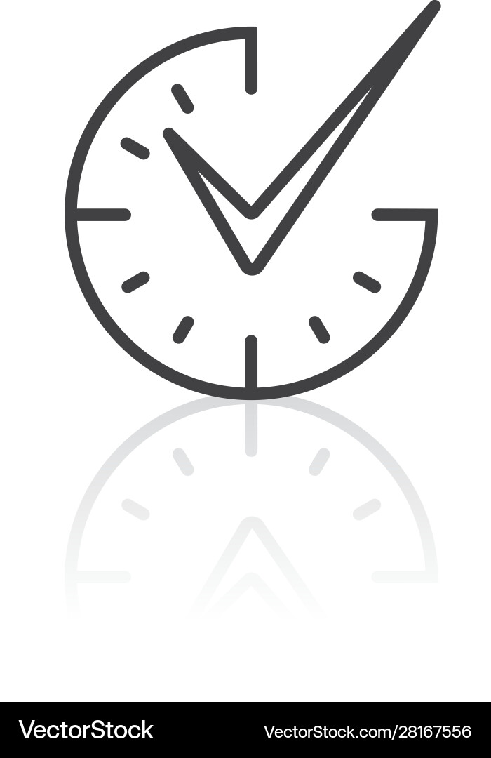 Checkmark Clock Icon - Completed Task Vector Image
