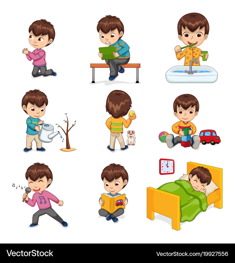 Child's Daily Activities vector image