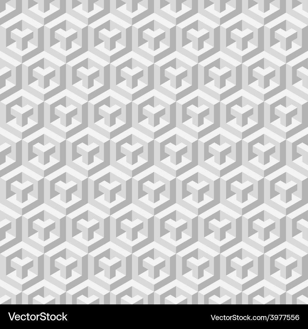 Geometric Gray Cubic Pattern vector image