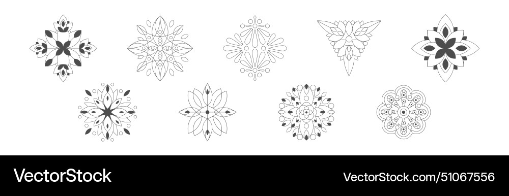 Geometric style ornamental linear shape and form Vector Image