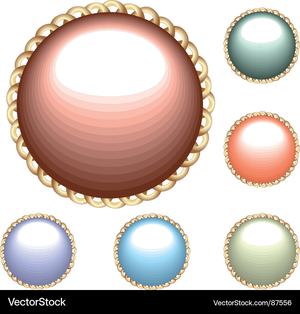 Glossy Circular Buttons Vector Image