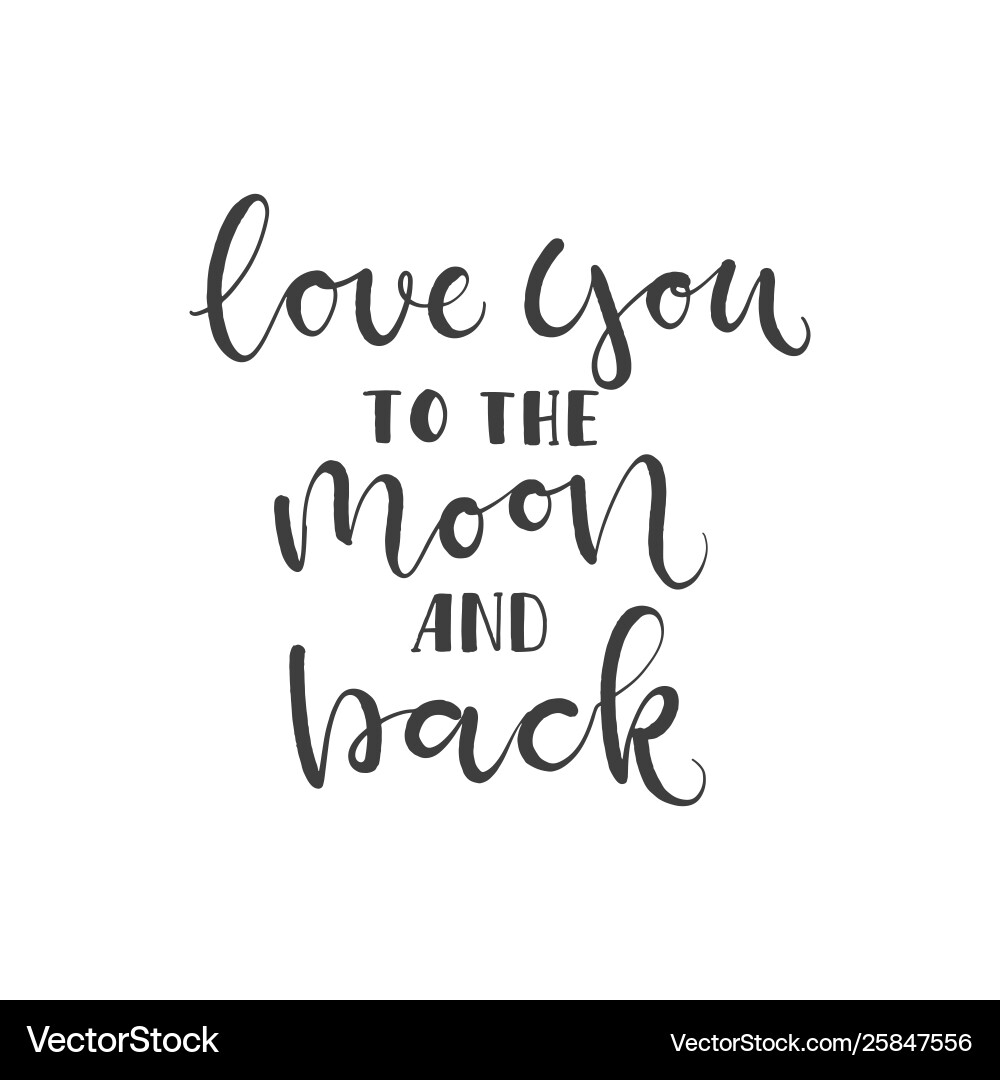 Lettering with phrase love you to moon Lettering with phrase love you to moon vector image