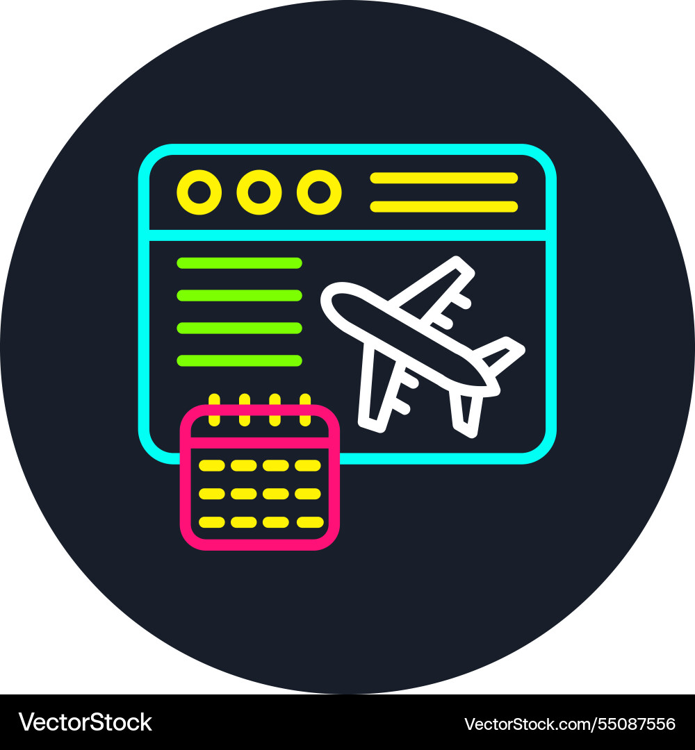 Schedule line multi color icon Vector Image