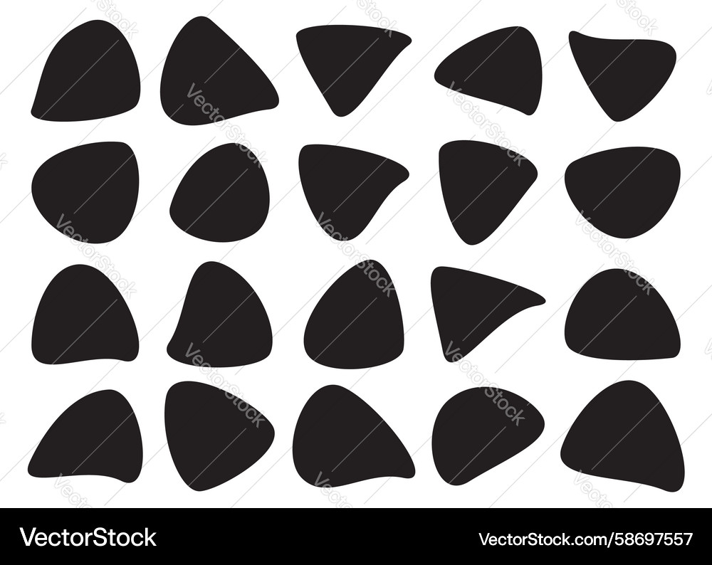 Black abstract blob shapes set collection Vector Image