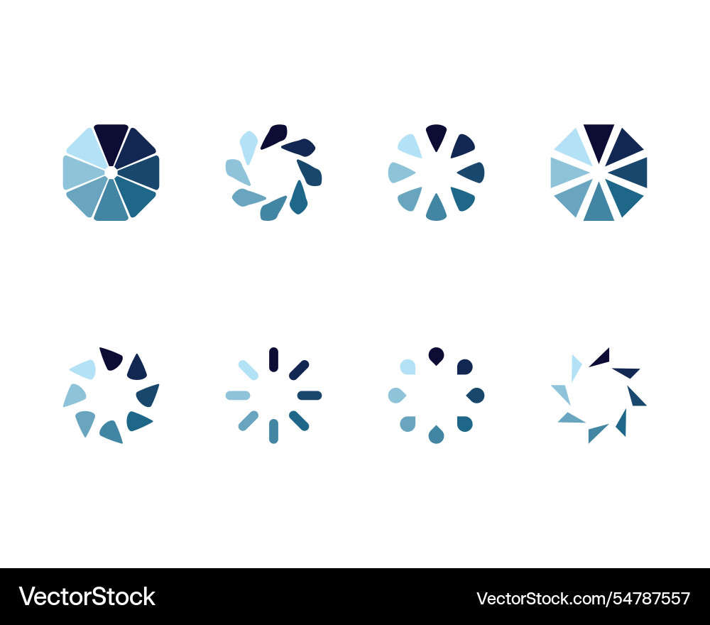 Collection loading bar status icon set of loaded Vector Image