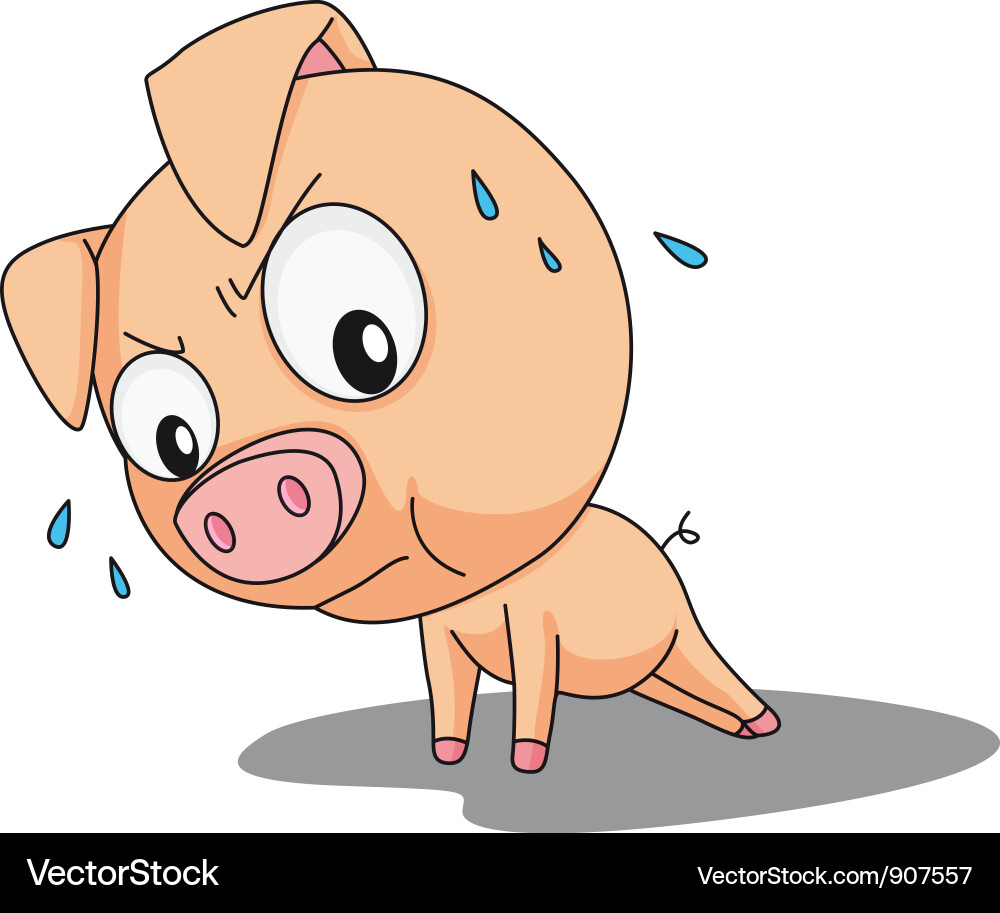 Comical Piggy Push-Up vector image