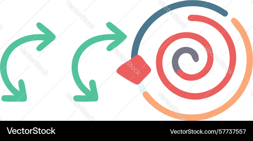 Dynamic circular process flow arrows icon design vector image
