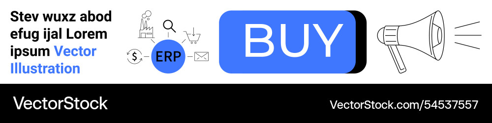 E-commerce concept with buy button erp icon E-commerce concept with buy button erp icon vector image