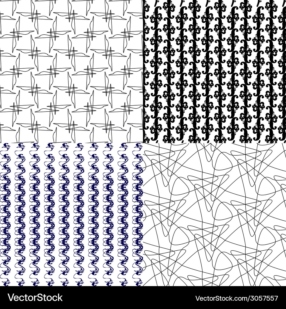Geometric patterns tiling set of abstract vintage Vector Image