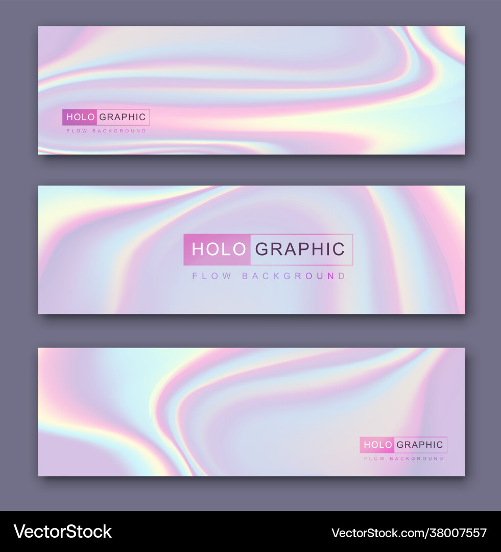 Holographic Liquid Abstract Banners Vector Image