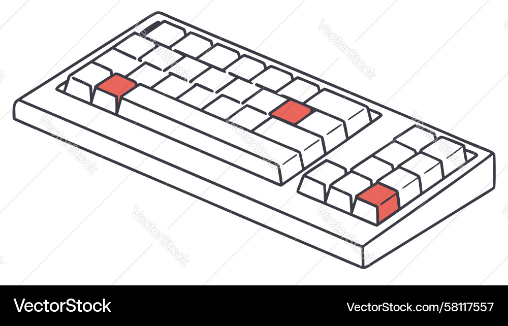 Isometric Computer Keyboard Vector Image