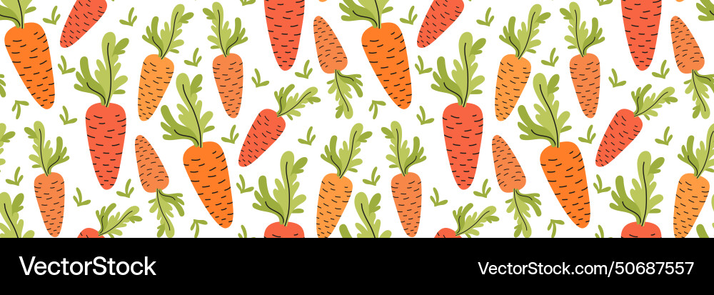 Orange carrot seamless pattern background Orange carrot seamless pattern background vector image