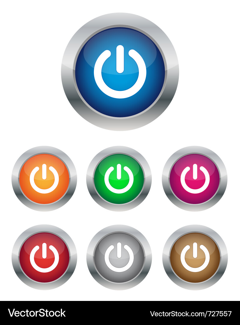 Power Button Icons Collection vector image