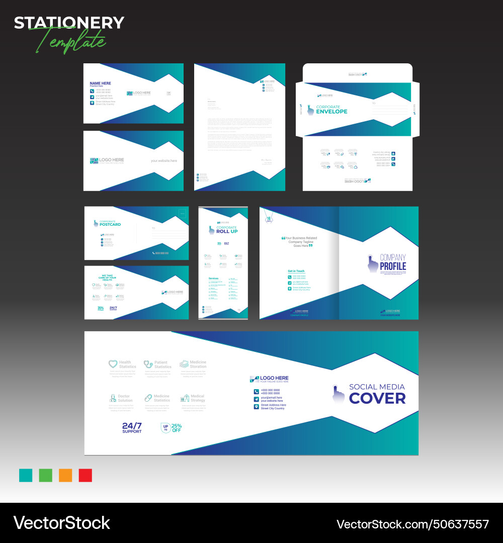 Print stationary design for any company use Vector Image