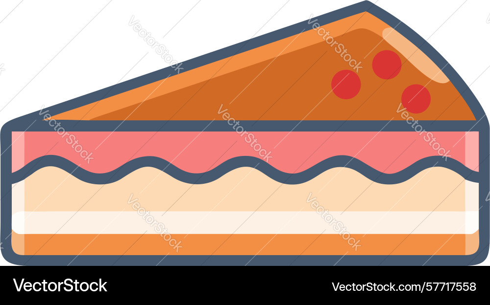 Delicious dessert cake slice design generative ai Vector Image
