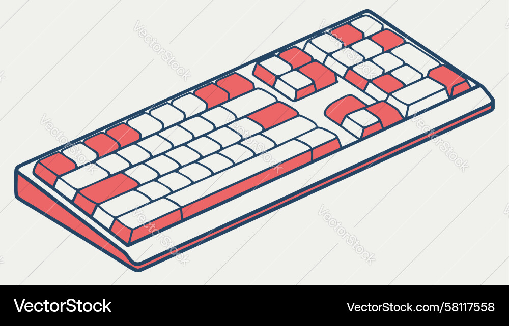 Isometric Computer Keyboard Vector Image