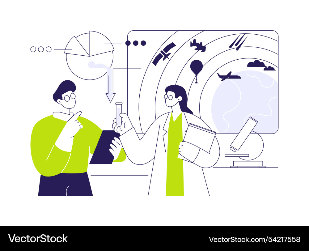 Modeling of the atmosphere abstract concept Vector Image