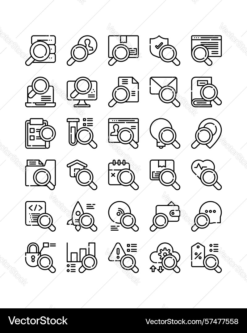 Search finding line icon set Search finding line icon set vector image