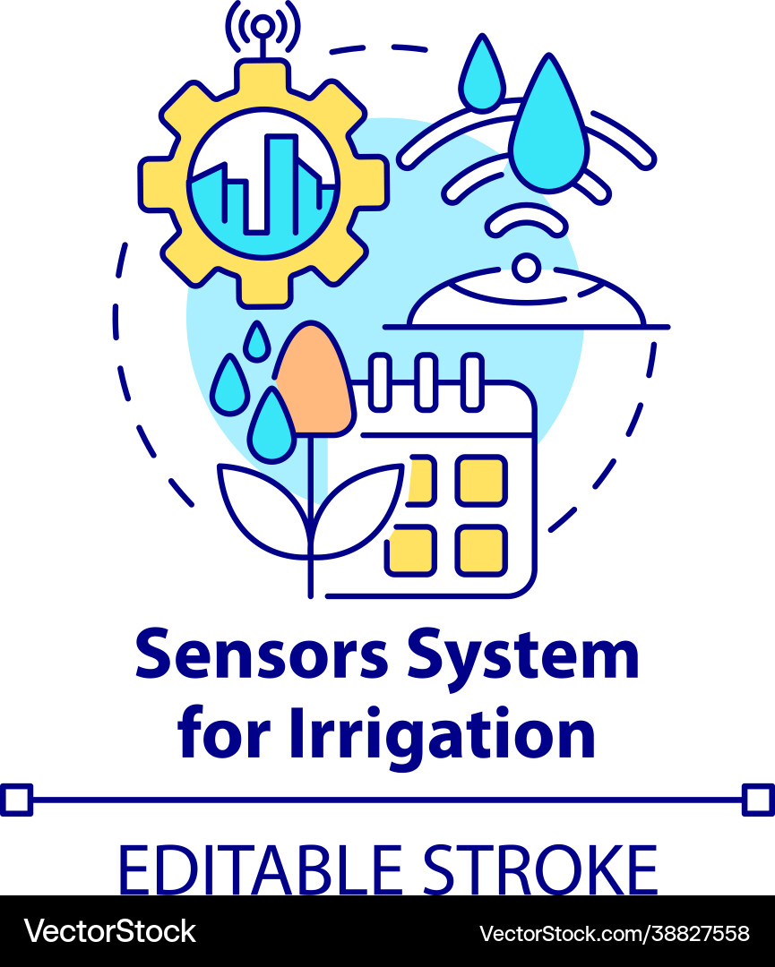Sensor system for irrigation concept icon Sensor system for irrigation concept icon vector image