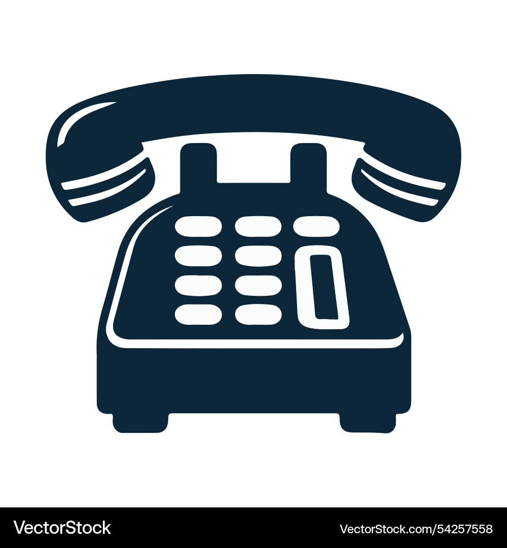 Telephone black and white round icon old Telephone black and white round icon old vector image
