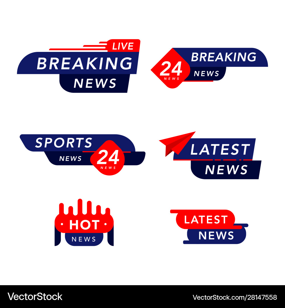 Tv news banner interface set label strip Tv news banner interface set label strip vector image