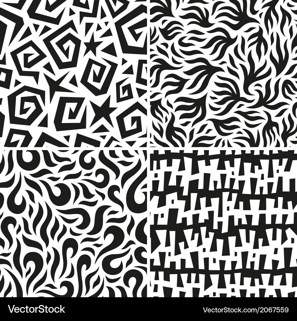 Abstract Seamless Pattern Set Vector Image