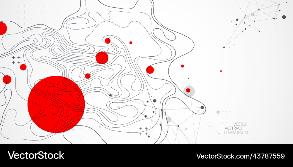 Abstract Topography & Geodesy Map Vector Image
