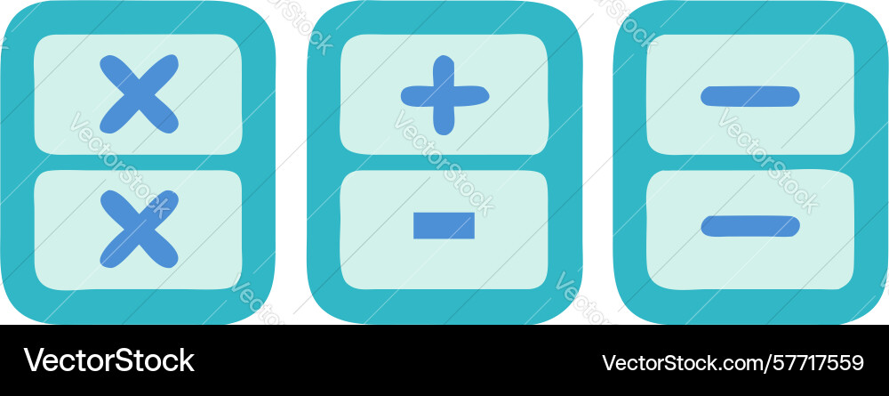 Basic calculator math icon design generative ai Vector Image