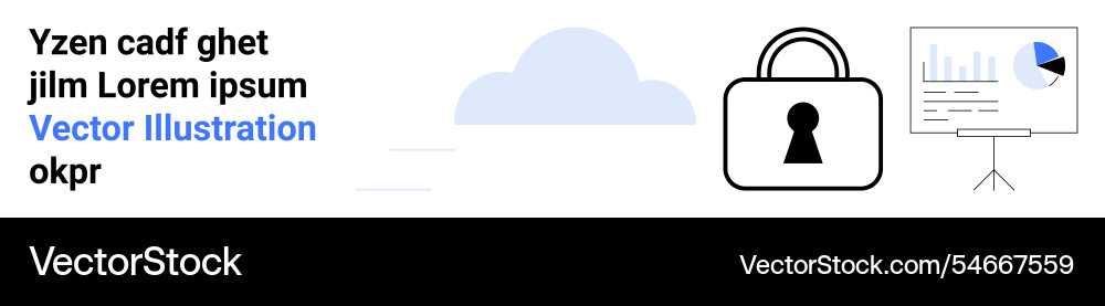 Cloud computing security with lock icon and data Cloud computing security with lock icon and data vector image