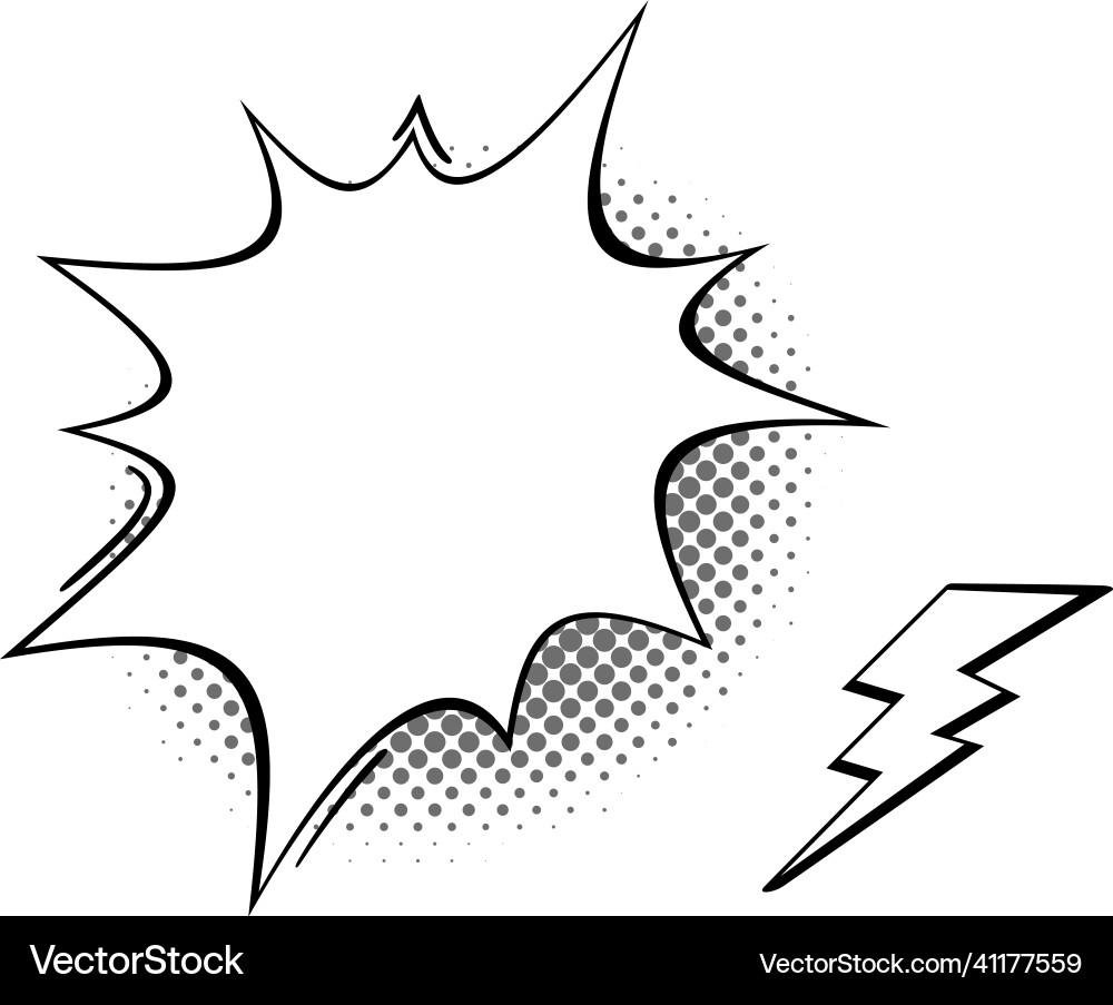 Empty boom bubble with dot pattern shadow Empty boom bubble with dot pattern shadow vector image