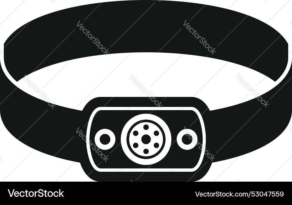 Headlamp for working in the dark icon simple style Vector Image
