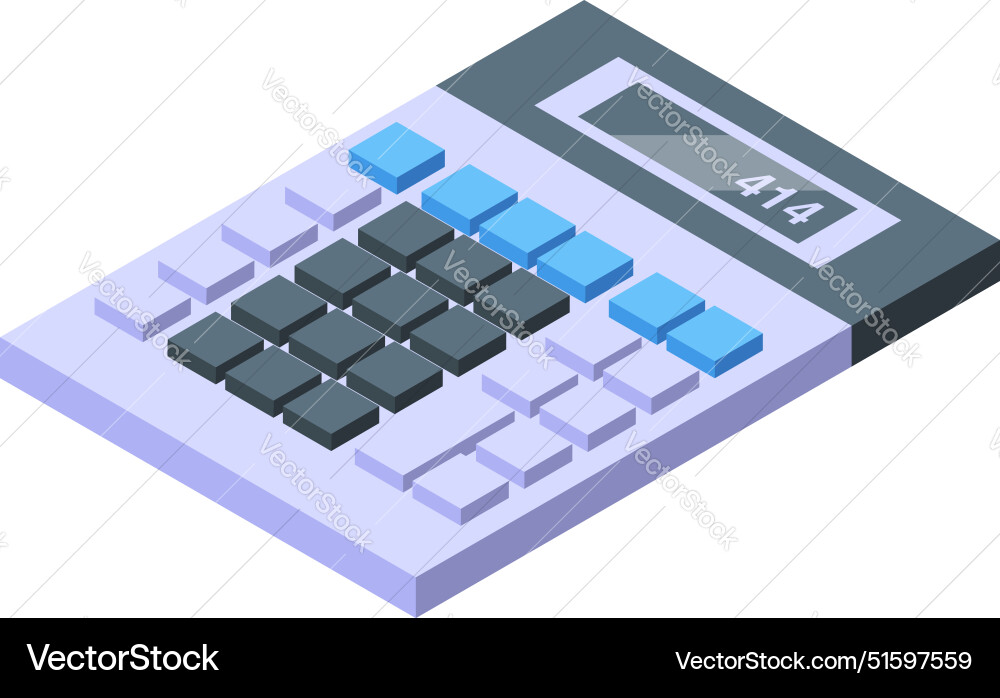 Modern calculator displaying number 414 Modern calculator displaying number 414 Vector Image