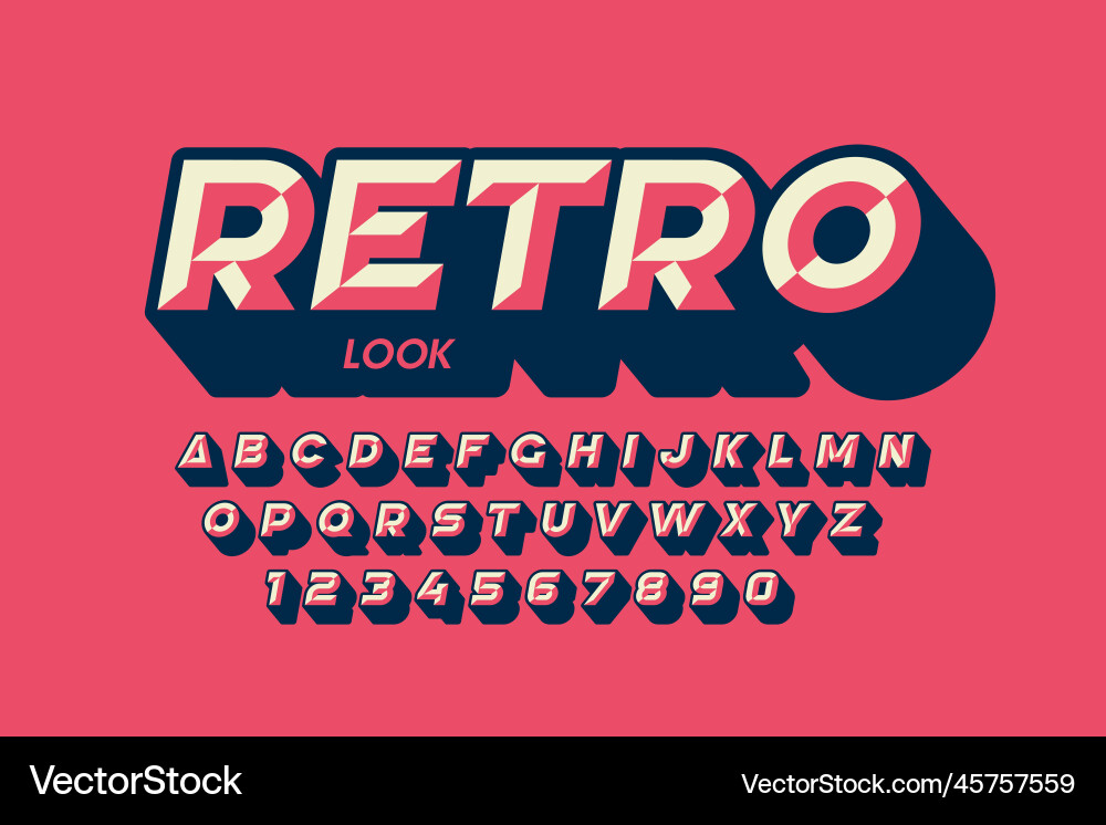 Retro Font Collection vector image