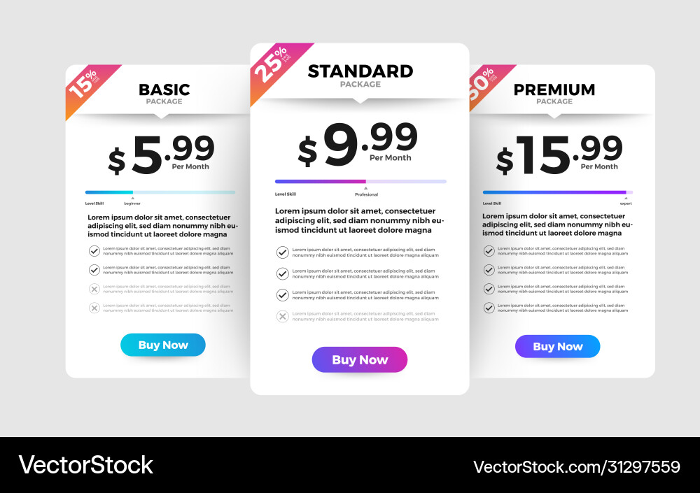 Ui user interface price list 055 Ui user interface price list 055 vector image