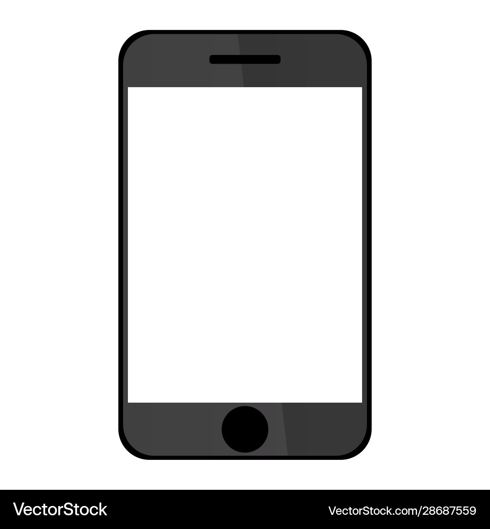 White Smartphone Screen Vector Image
