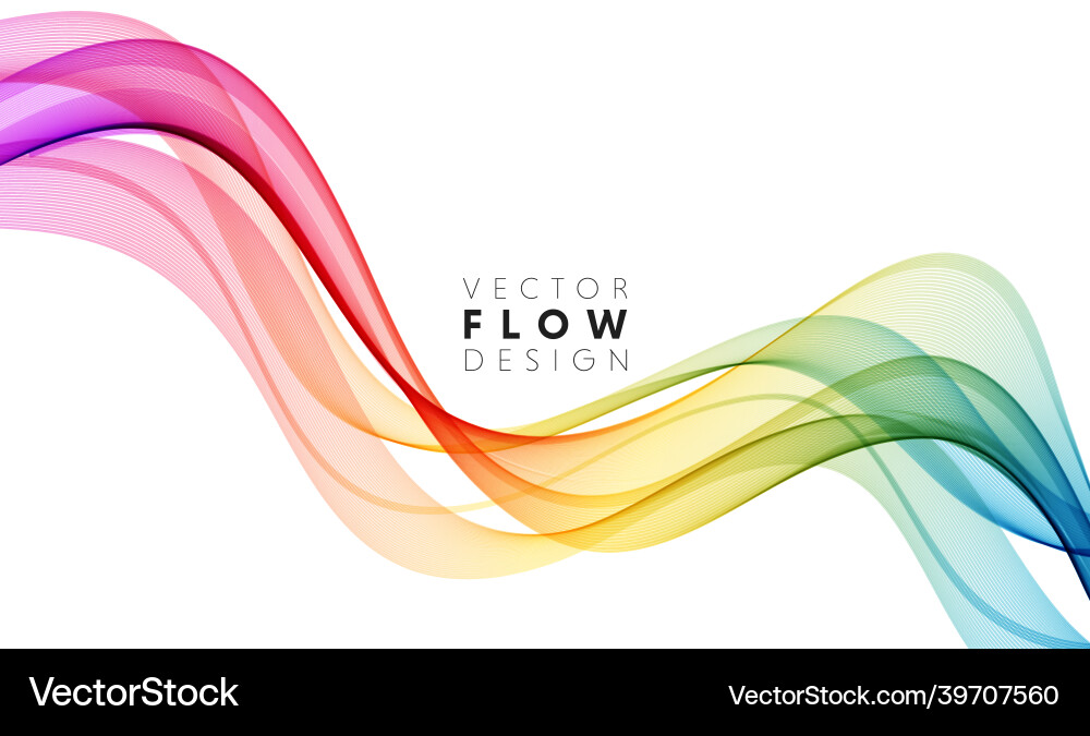 Abstract colorful flowing wave lines vector image