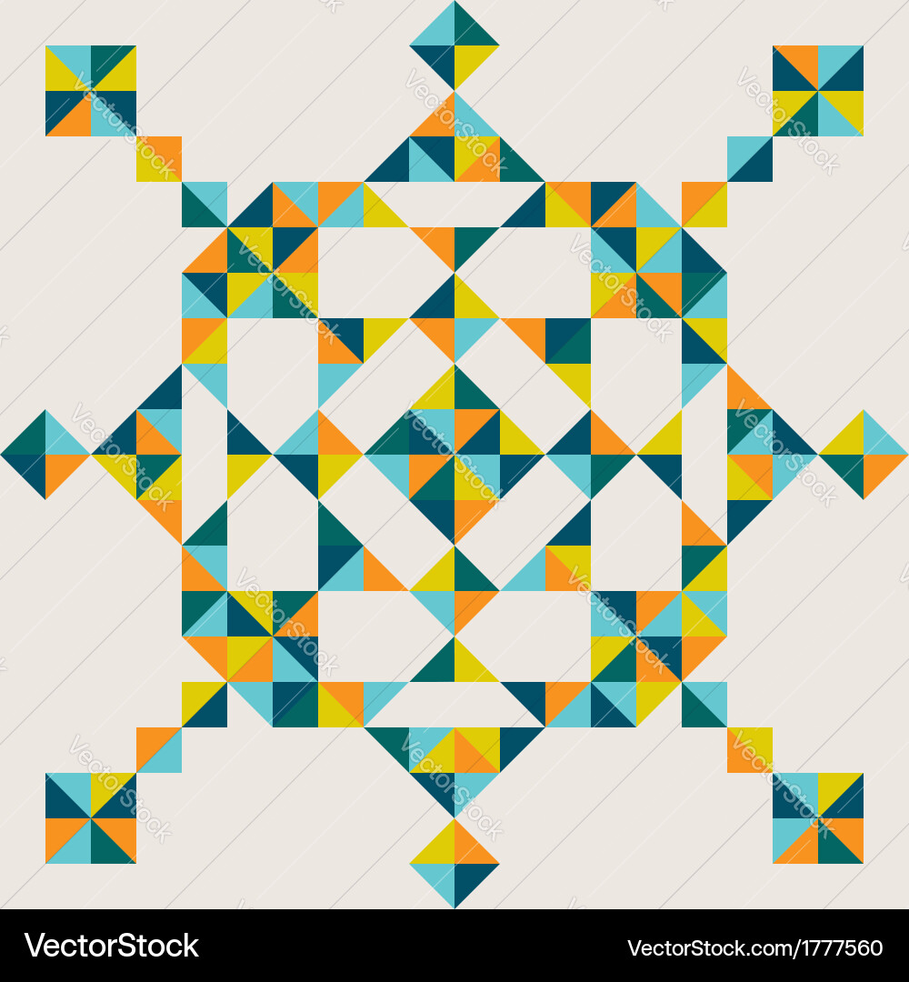 Abstract triangle snowflake vector image