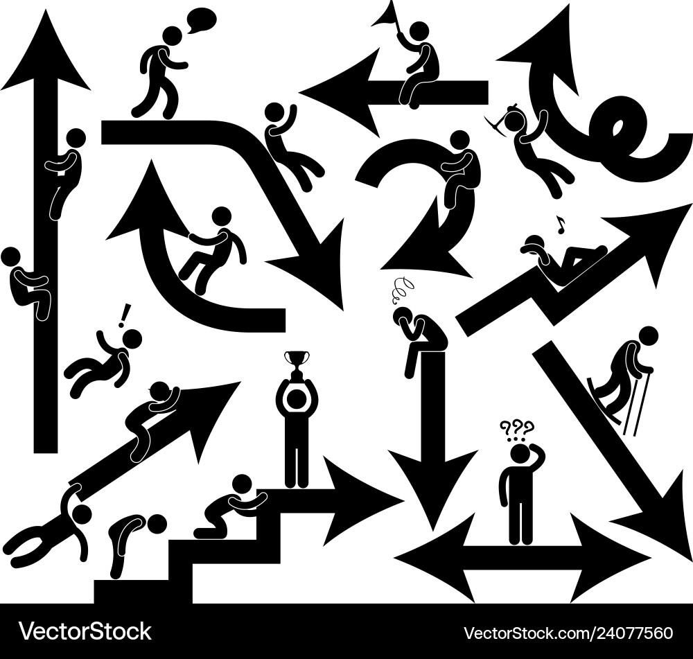 Business Growth & Direction Icons Vector Image