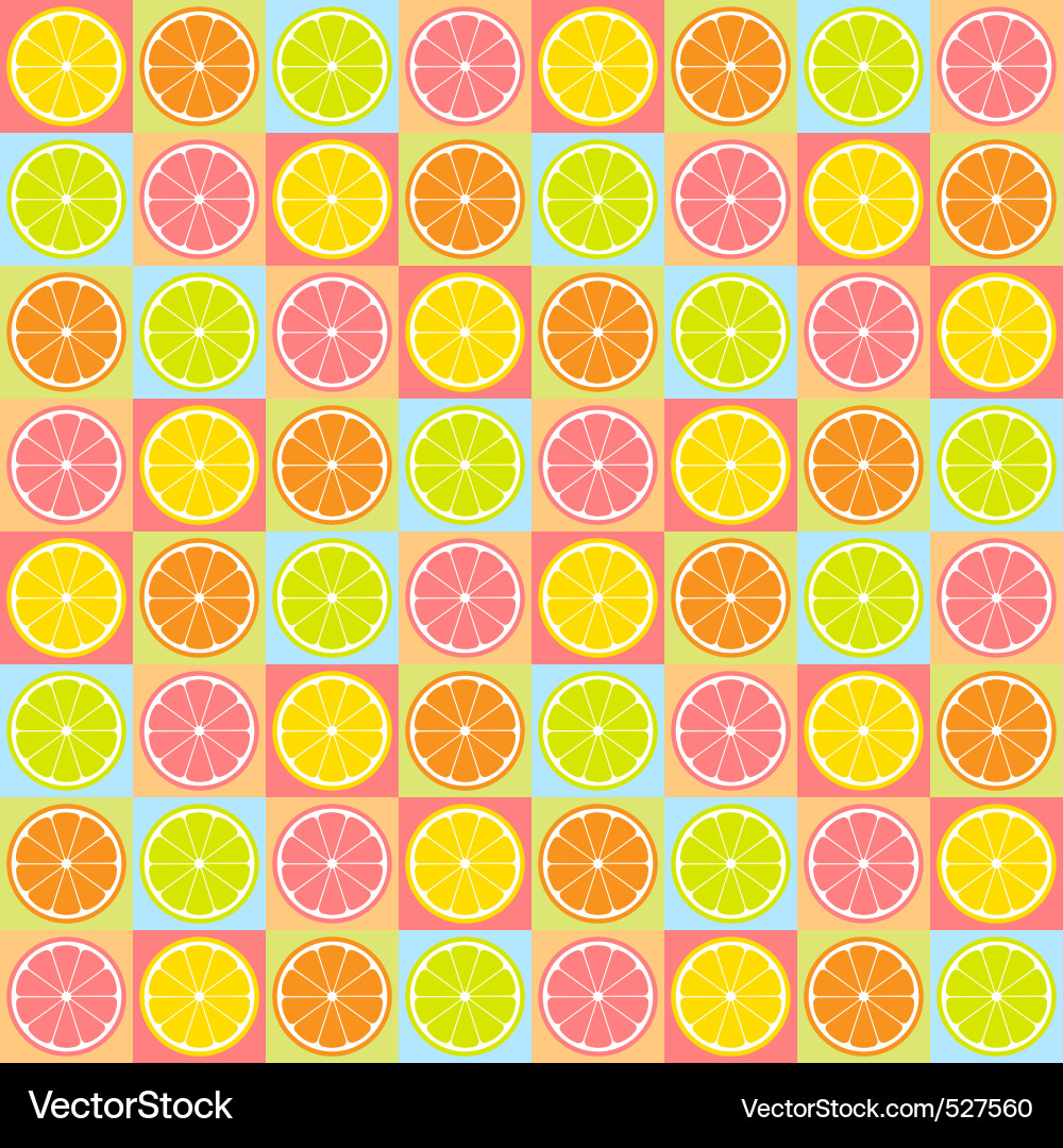 Citrus Slice Pattern Vector Image
