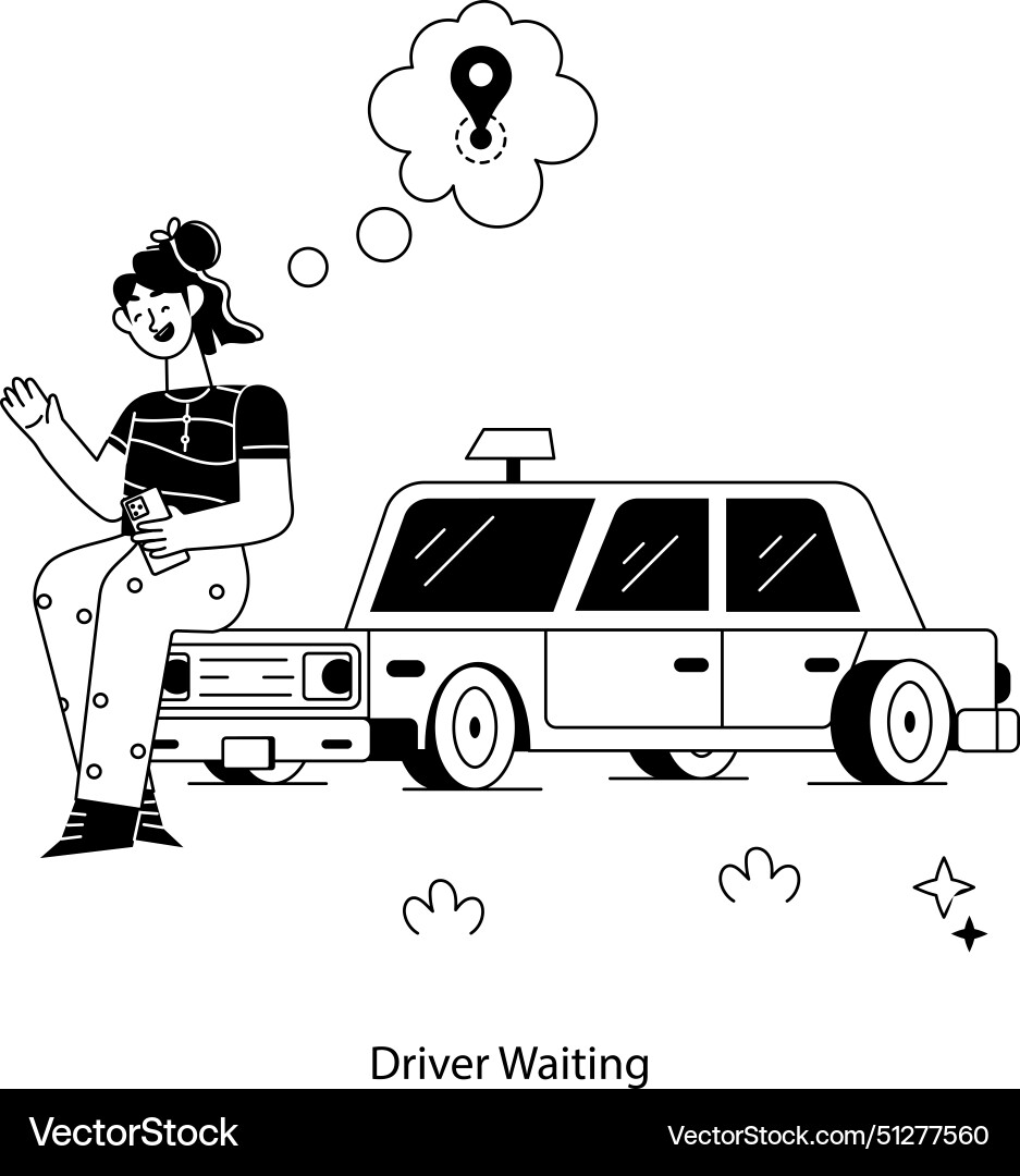 Driver waiting Royalty Free Vector Image - VectorStock