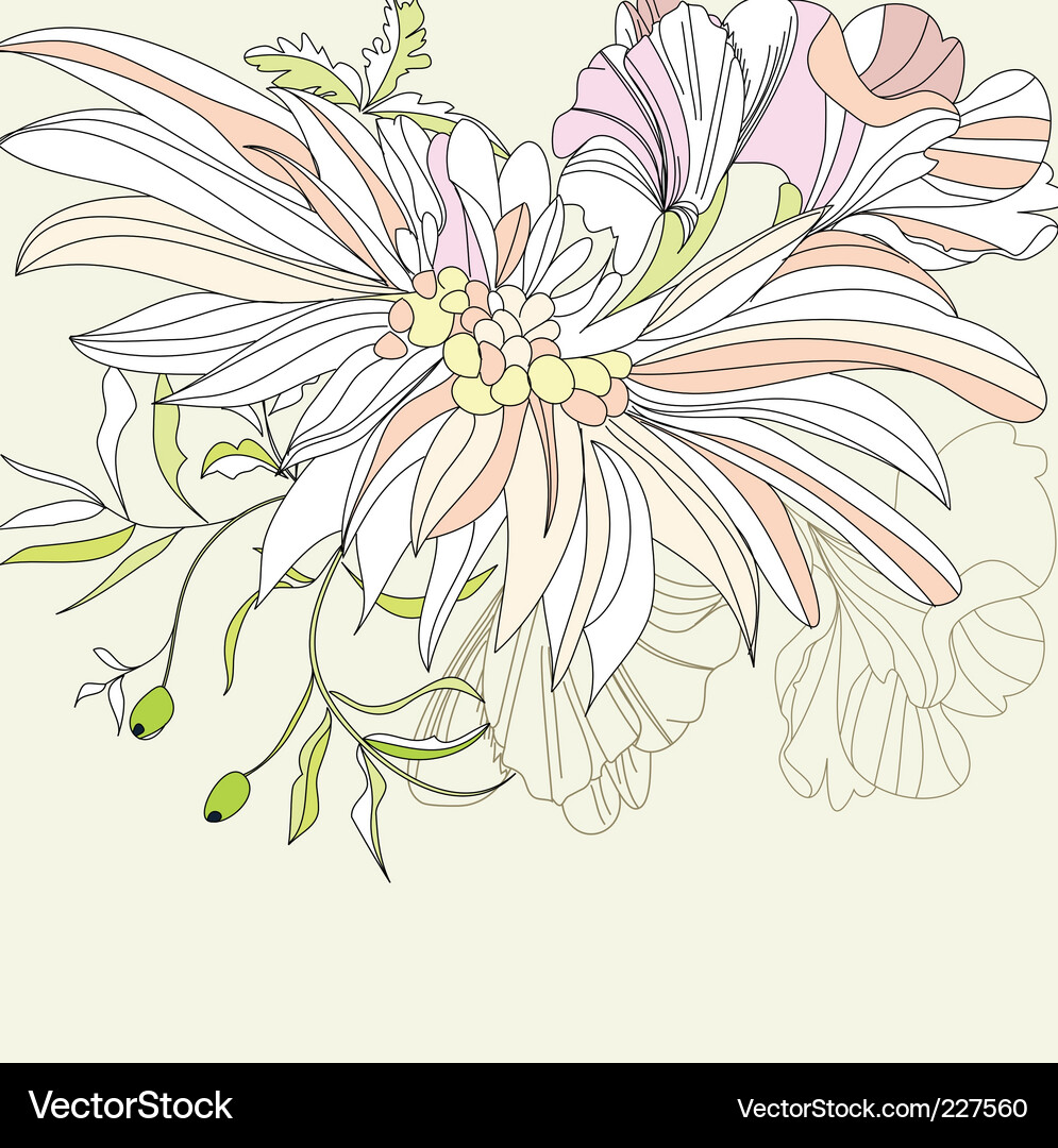 Floral Branch Sketch Vector Image