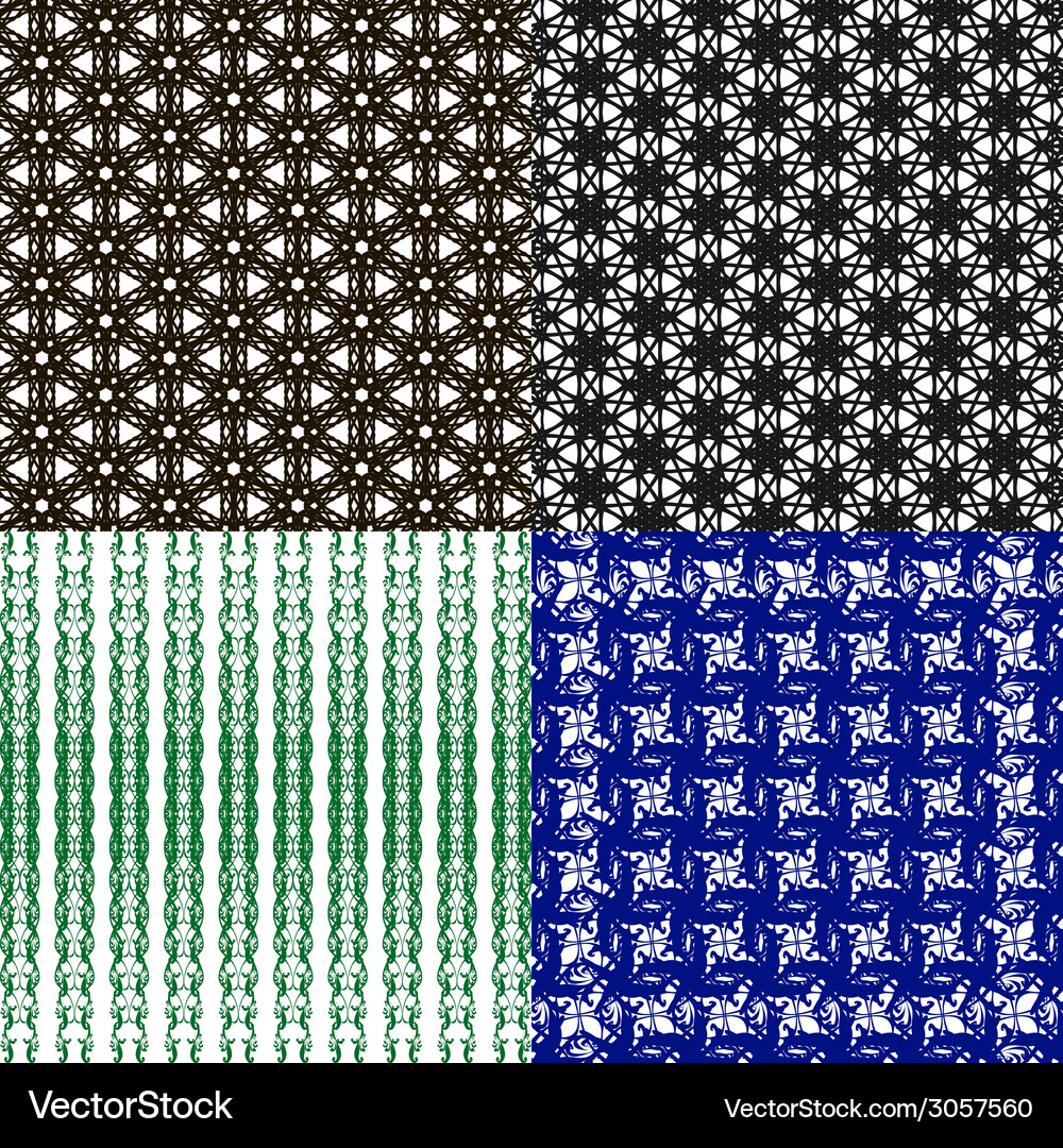 Geometric patterns tiling set of abstract vintage Vector Image