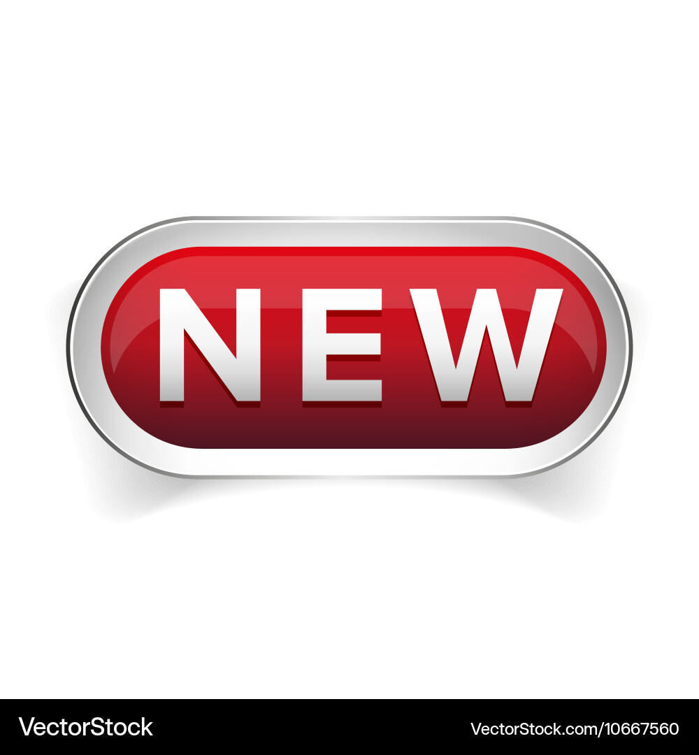 Modern Web Button - Red Glossy vector image