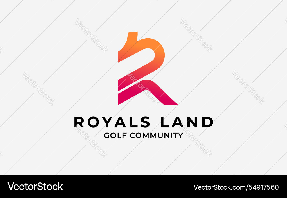 Monogram logo design initial r and dragon head Vector Image