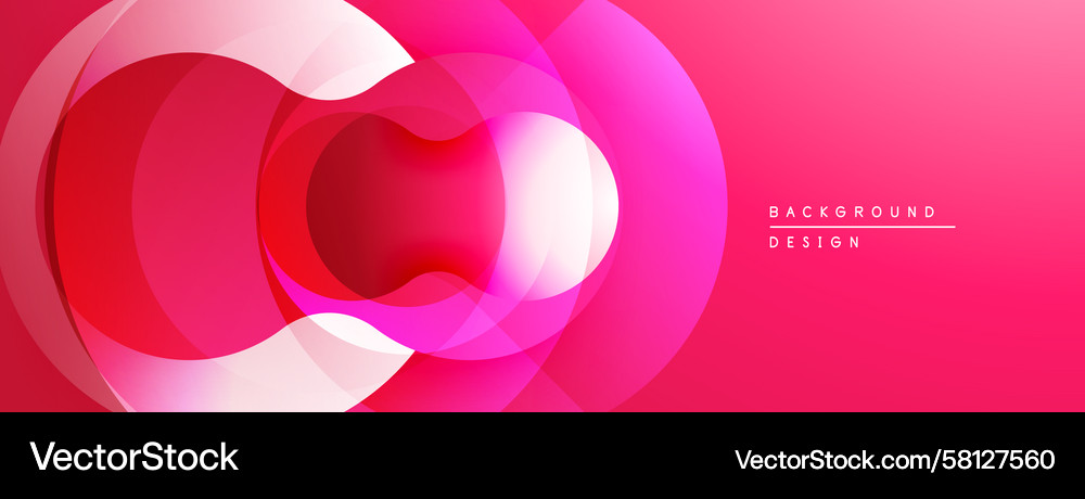 Overlapping Pink Circles Abstract Background Vector Image