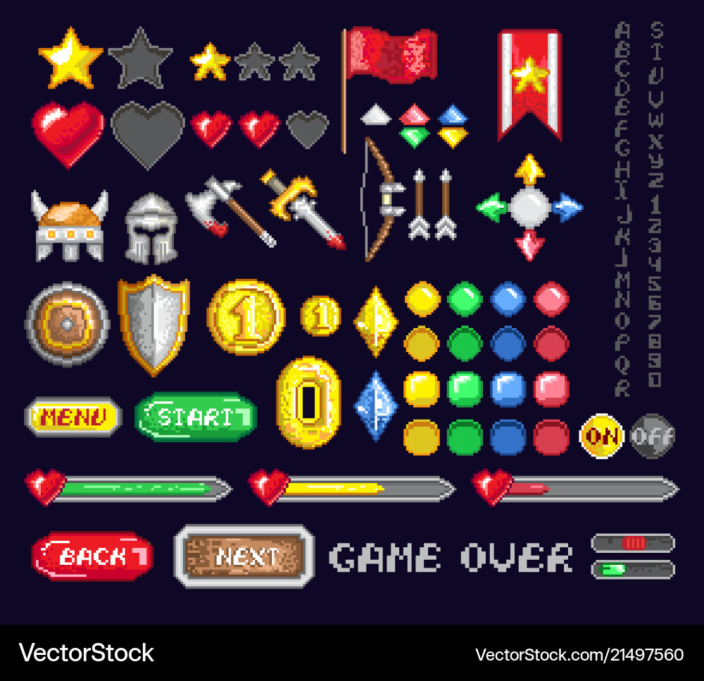 Pixel Game Icons - Retro Collection vector image