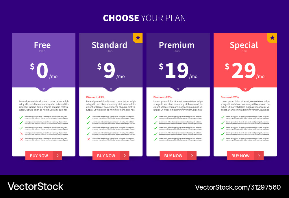 Ui user interface price list 05 Ui user interface price list 05 vector image